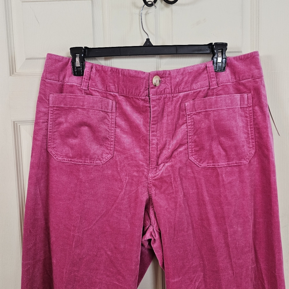 Maeve Anthropologie Colette Cropped Wide-Leg Corduroy Pants Barbiecore - Picture 7 of 8